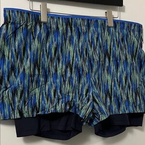 Eddie Bauer Blue and Green Athletic Shorts